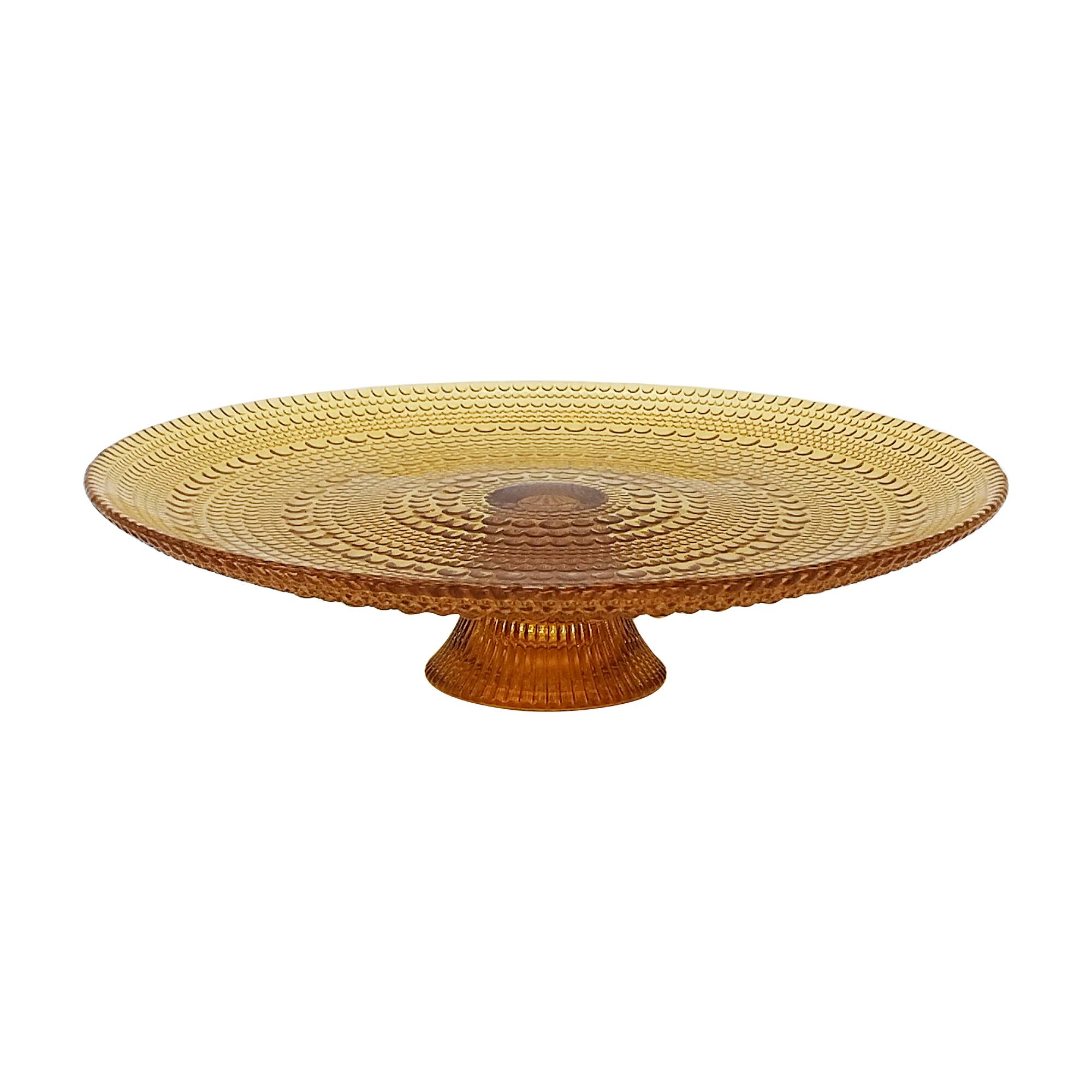 10.5" Brown Glass Cake Stand by Ashland®